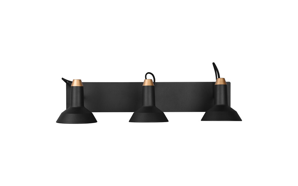 HLW LED LED Ceiling Spotlight - Trion Rollo - E14 Fitting - 3 Lights - Rectangular - Matte Black - Aluminum