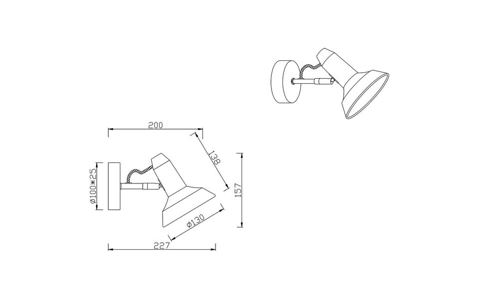 HLW LED LED Wandspot - Trion Rollo - E14 Fitting - 1-lichts - Rond - Mat Wit - Aluminium