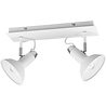 Mat witte LED plafondspot met 2 verstelbare E14 fittingen en warm wit licht tot 10W
