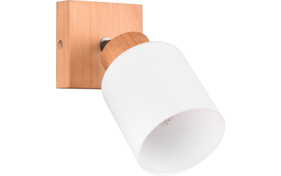 HLW LED LED Wall Spotlight - Wall Lighting - Trion Asmara - E14 Fitting - Square - Matte Brown - Wood