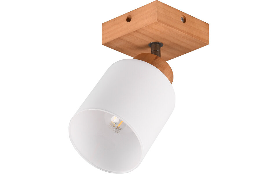 HLW LED LED Wall Spotlight - Wall Lighting - Trion Asmara - E14 Fitting - Square - Matte Brown - Wood