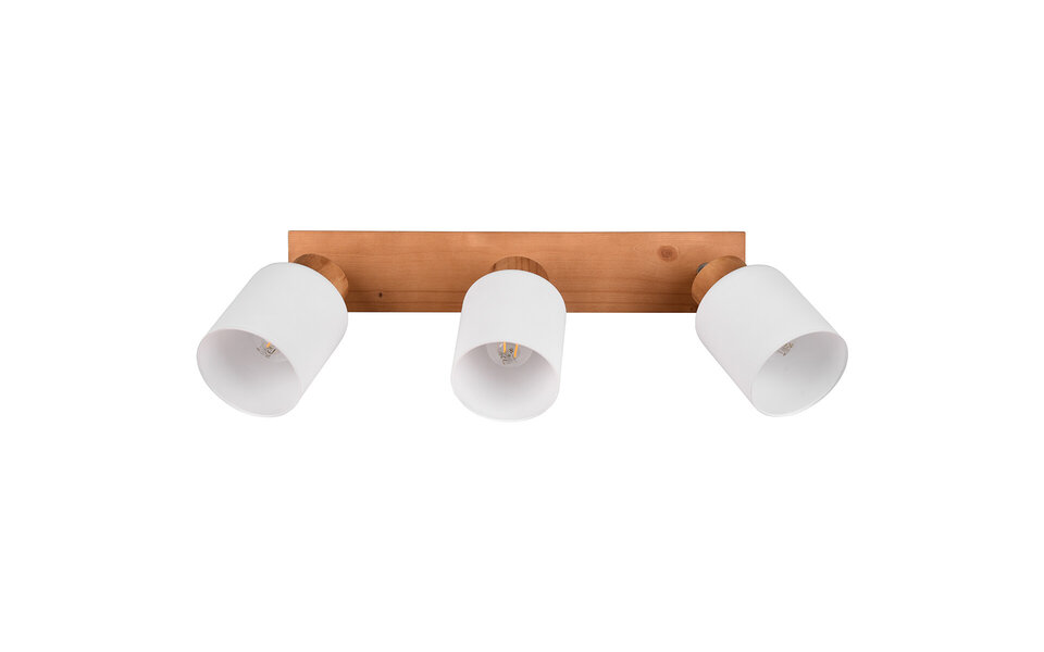 HLW LED LED Ceiling Spotlight - Ceiling Lighting - Trion Asmara - E14 Fitting - 3 Lights - Rectangular - Matte Brown - Wood