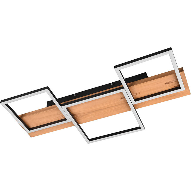 HLW LED LED Ceiling Lamp - Ceiling Lighting - Trion Harla - 30W - Warm White 3000K - Dimmable - Rectangle - Matte Black - Aluminum