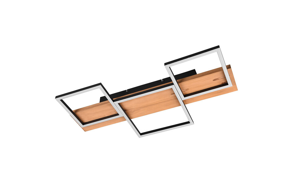 HLW LED LED Ceiling Lamp - Ceiling Lighting - Trion Harla - 30W - Warm White 3000K - Dimmable - Rectangle - Matte Black - Aluminum