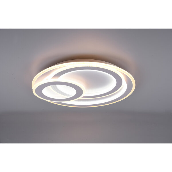 HLW LED LED Plafondlamp - Plafondverlichting - Trion Mirna - 74W - Aanpasbare Kleur - Afstandsbediening - Dimbaar - Rond - Mat Wit - Aluminium HLW LED LED Plafondlamp - Plafondverlichting - Trion Mirna - 74W - Aanpasbare Kleur - Afstandsbediening - Dimbaar - Rond - Mat Wit - Aluminium