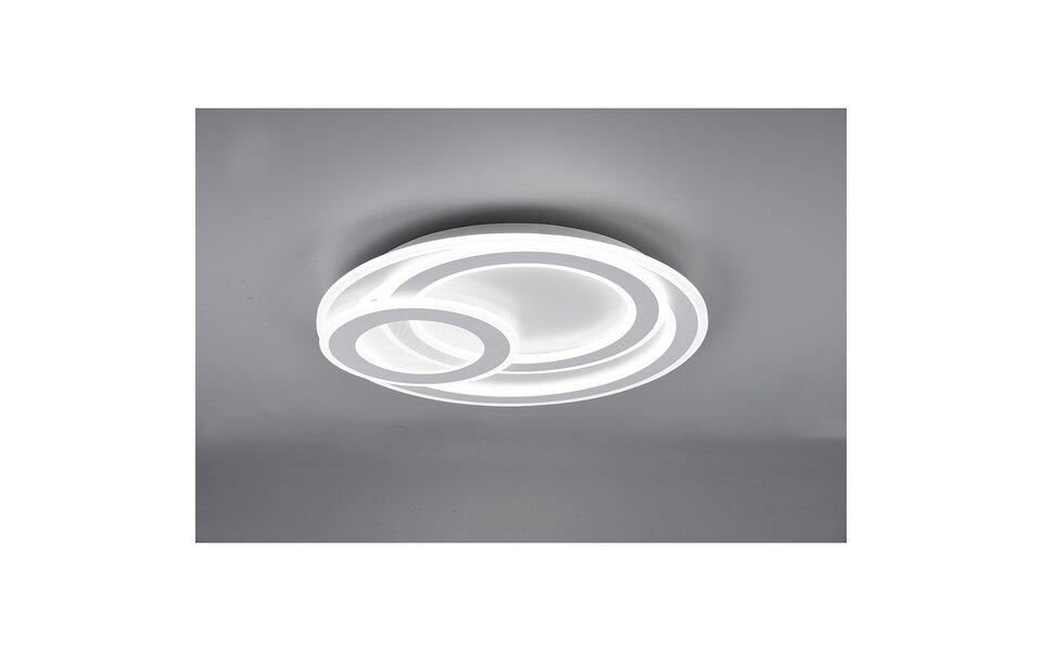 HLW LED LED Ceiling Light - Ceiling Lighting - Trion Mirna - 74W - Adjustable Color - Remote Control - Dimmable - Round - Matte White - Aluminum