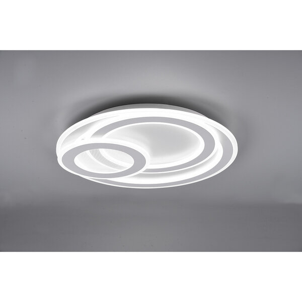 HLW LED LED Plafondlamp - Plafondverlichting - Trion Mirna - 74W - Aanpasbare Kleur - Afstandsbediening - Dimbaar - Rond - Mat Wit - Aluminium HLW LED LED Plafondlamp - Plafondverlichting - Trion Mirna - 74W - Aanpasbare Kleur - Afstandsbediening - Dimbaar - Rond - Mat Wit - Aluminium