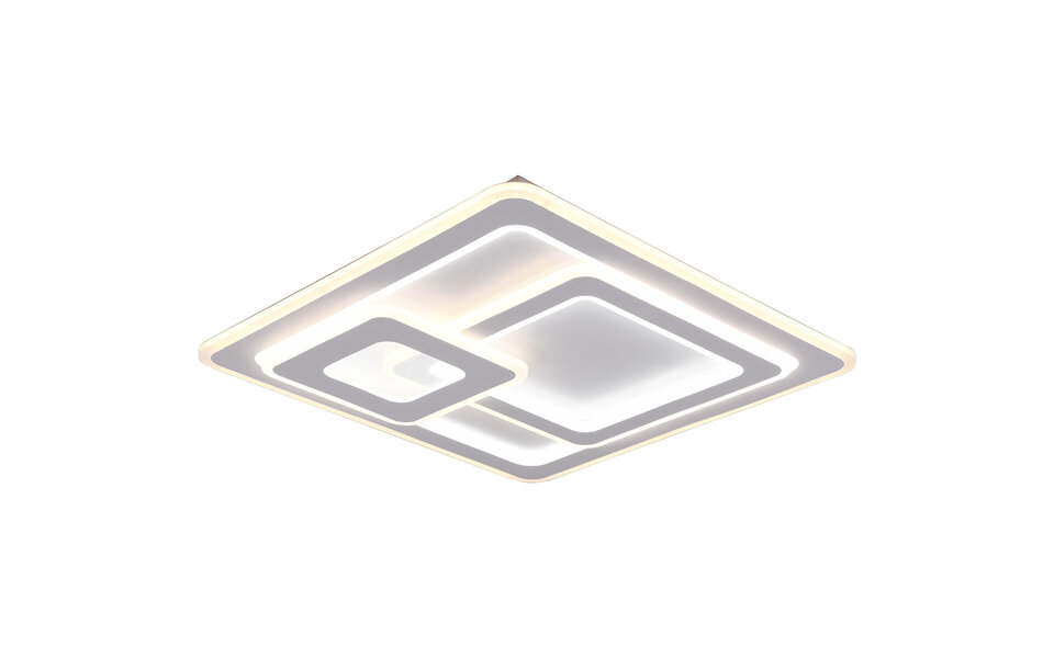 HLW LED LED Ceiling Light - Ceiling Lighting - Trion Mirna - 76W - Adjustable Color - Remote Control - Dimmable - Square - Matte White - Aluminum
