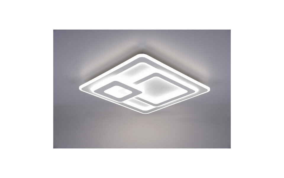 HLW LED LED Ceiling Light - Ceiling Lighting - Trion Mirna - 76W - Adjustable Color - Remote Control - Dimmable - Square - Matte White - Aluminum
