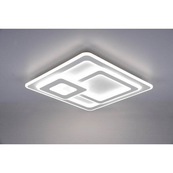 HLW LED LED Plafondlamp - Plafondverlichting - Trion Mirna - 76W - Aanpasbare Kleur - Afstandsbediening - Dimbaar - Vierkant - Mat Wit - Aluminium HLW LED LED Plafondlamp - Plafondverlichting - Trion Mirna - 76W - Aanpasbare Kleur - Afstandsbediening - Dimbaar - Vierkant - Mat Wit - Aluminium