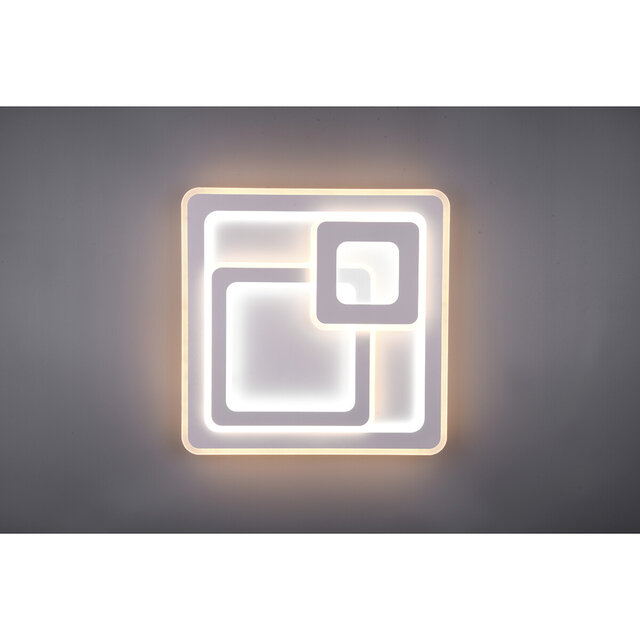 HLW LED LED Ceiling Light - Ceiling Lighting - Trion Mirna - 76W - Adjustable Color - Remote Control - Dimmable - Square - Matte White - Aluminum