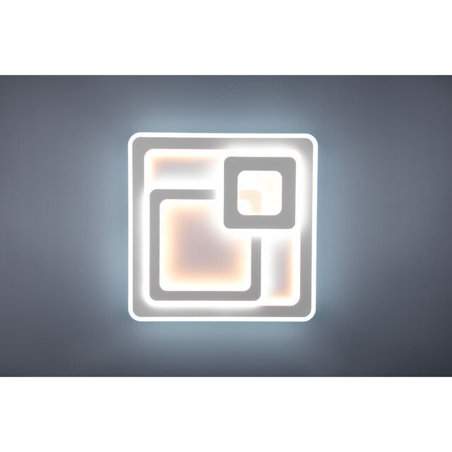 HLW LED LED Ceiling Light - Ceiling Lighting - Trion Mirna - 76W - Adjustable Color - Remote Control - Dimmable - Square - Matte White - Aluminum