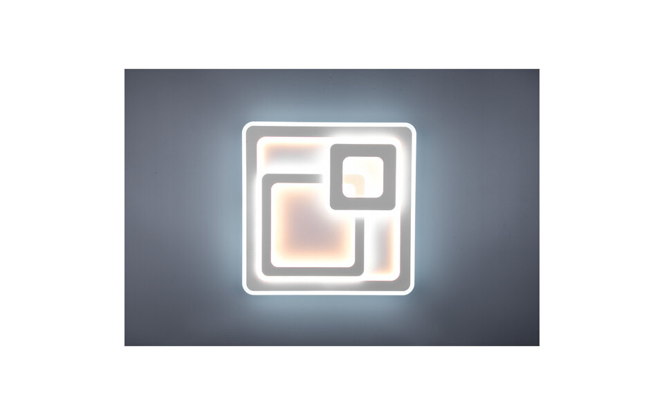 HLW LED LED Plafondlamp - Plafondverlichting - Trion Mirna - 76W - Aanpasbare Kleur - Afstandsbediening - Dimbaar - Vierkant - Mat Wit - Aluminium