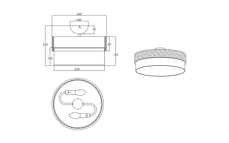 HLW LED LED Ceiling Light - Ceiling Lighting - Trion Sella - E14 Fitting - 2 Lights - Round - Matte Nickel/White - Aluminum