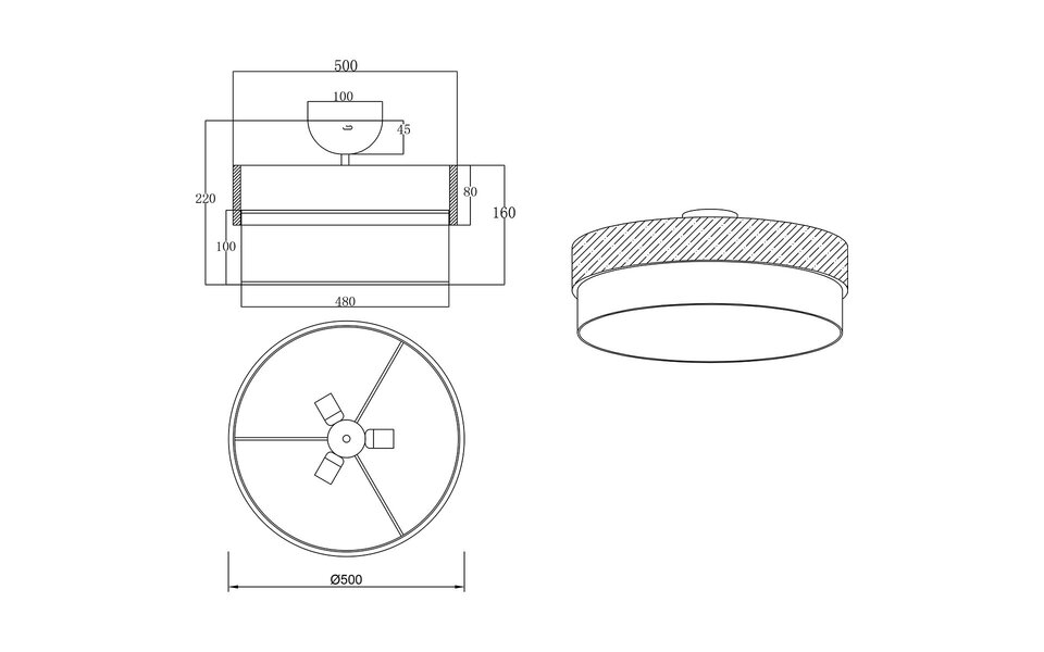 HLW LED LED Ceiling Lamp - Ceiling Lighting - Trion Sella - E14 Fitting - 3-light - Round - Matte Nickel/White - Aluminum