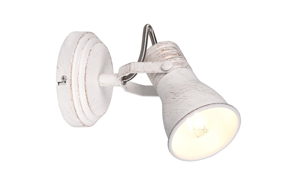 HLW LED LED Wandspot - Wandverlichting - Trion Sanita - E14 Fitting - 1-lichts - Rond - Antiek Wit - Aluminium