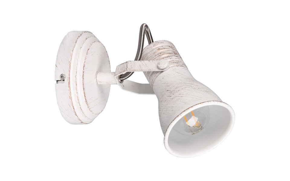 HLW LED LED Wandspot - Wandverlichting - Trion Sanita - E14 Fitting - 1-lichts - Rond - Antiek Wit - Aluminium