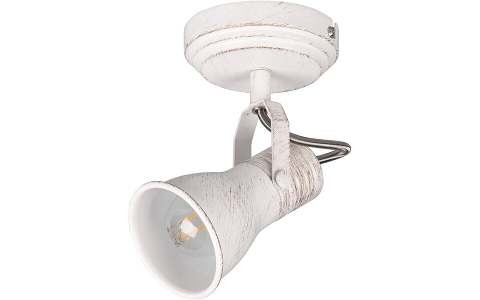 HLW LED LED Wandspot - Wandverlichting - Trion Sanita - E14 Fitting - 1-lichts - Rond - Antiek Wit - Aluminium