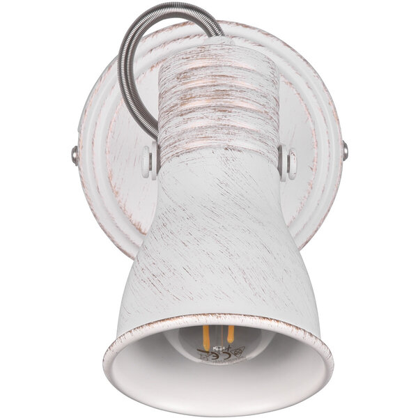 HLW LED LED Wandspot - Wandverlichting - Trion Sanita - E14 Fitting - 1-lichts - Rond - Antiek Wit - Aluminium HLW LED LED Wandspot - Wandverlichting - Trion Sanita - E14 Fitting - 1-lichts - Rond - Antiek Wit - Aluminium