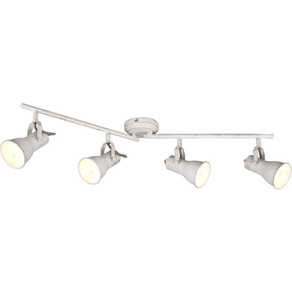 HLW LED LED Plafondspot - Plafondverlichting - Trion Sanita - E14 Fitting - 4-lichts - Rechthoek - Antiek Wit - Aluminium