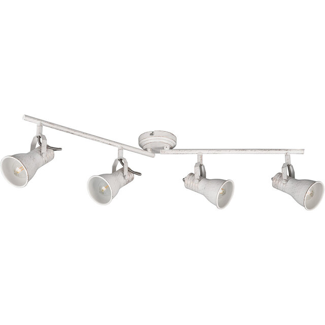HLW LED LED Plafondspot - Plafondverlichting - Trion Sanita - E14 Fitting - 4-lichts - Rechthoek - Antiek Wit - Aluminium