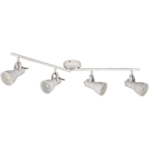 HLW LED LED Plafondspot - Plafondverlichting - Trion Sanita - E14 Fitting - 4-lichts - Rechthoek - Antiek Wit - Aluminium
