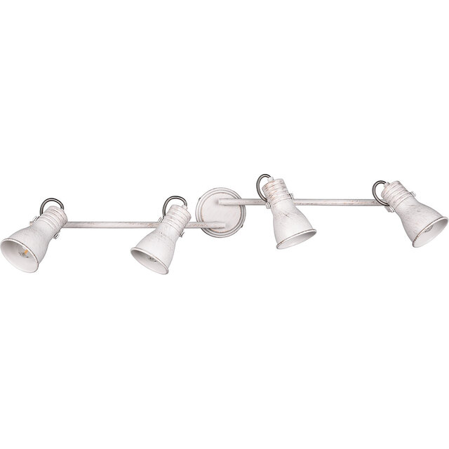 HLW LED LED Plafondspot - Plafondverlichting - Trion Sanita - E14 Fitting - 4-lichts - Rechthoek - Antiek Wit - Aluminium