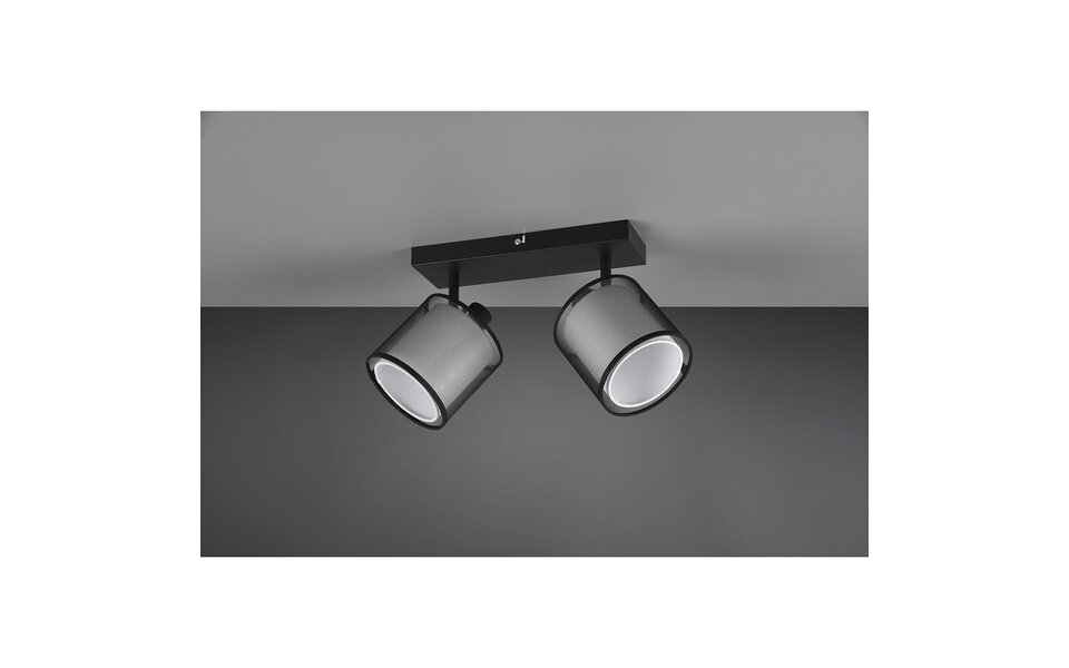 HLW LED LED Plafondspot - Plafondverlichting - Trion Bidon - E14 Fitting - 2-lichts - Rechthoek - Mat Zwart - Aluminium