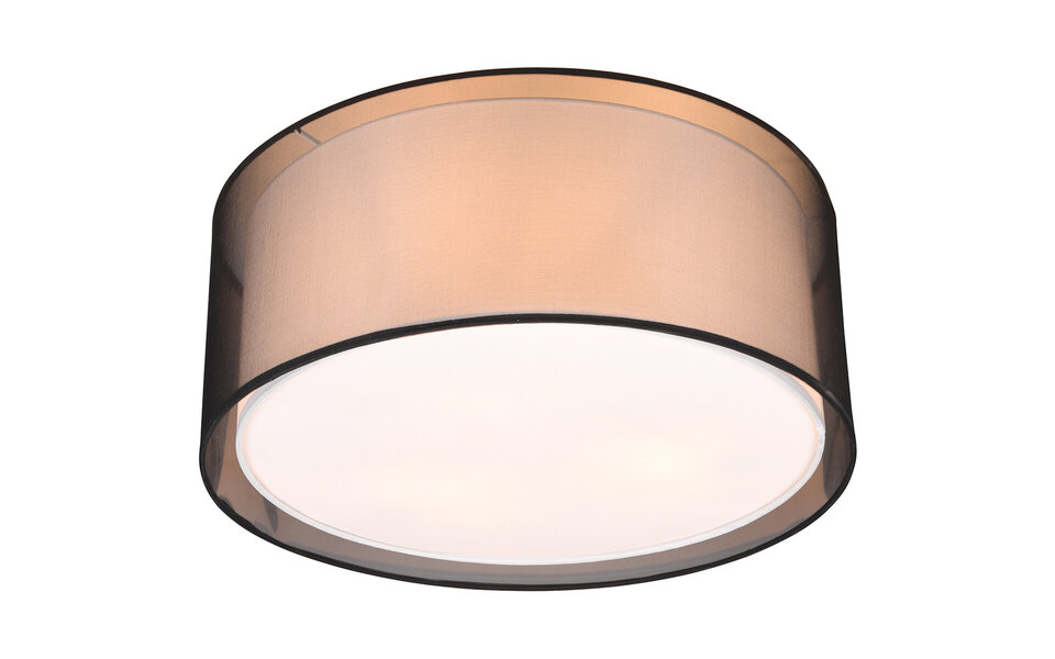 HLW LED LED Plafondlamp - Plafondverlichting - Trion Bidon - E27 Fitting - 1-lichts - Rond - Mat Zwart - Aluminium