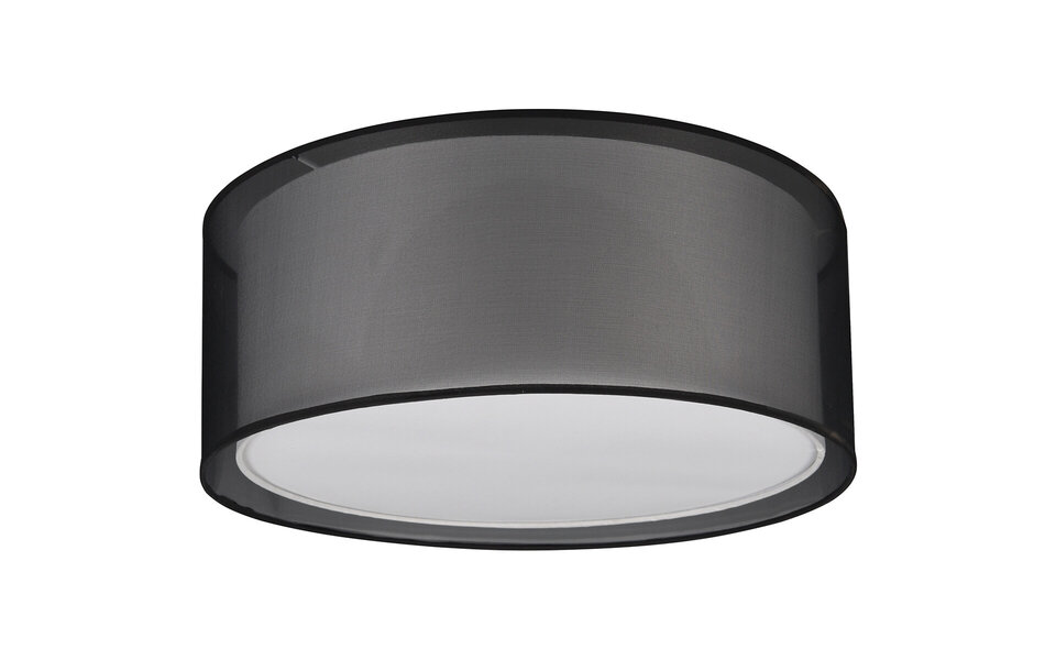 HLW LED LED Plafondlamp - Plafondverlichting - Trion Bidon - E27 Fitting - 1-lichts - Rond - Mat Zwart - Aluminium