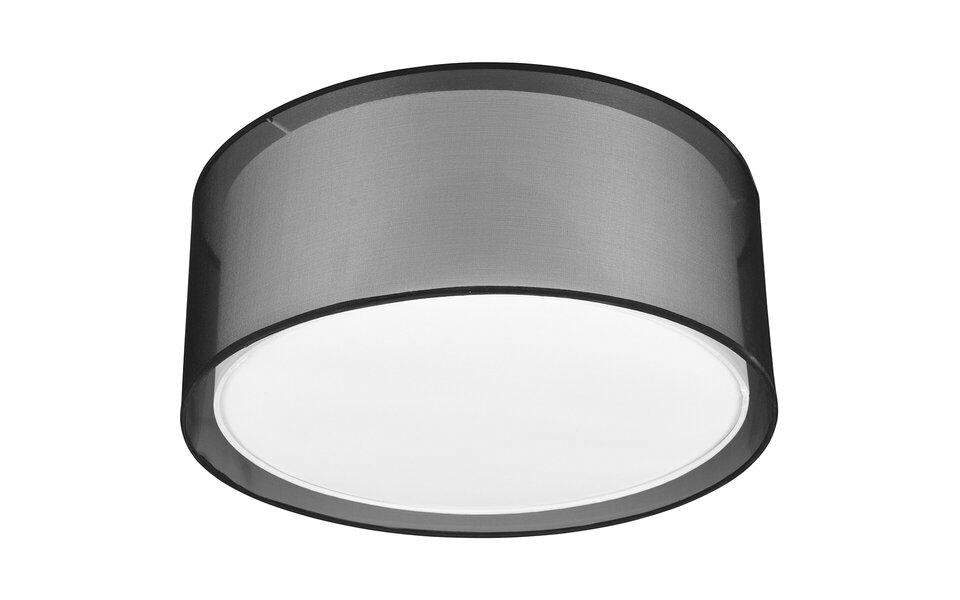 HLW LED LED Plafondlamp - Plafondverlichting - Trion Bidon - E27 Fitting - 1-lichts - Rond - Mat Zwart - Aluminium