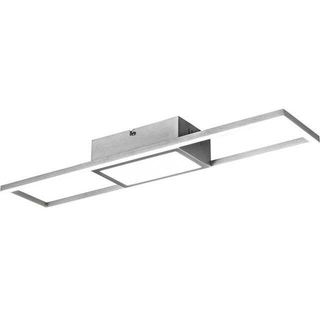 HLW LED LED Plafondlamp - Plafondverlichting - Trion Riyaz - 22W - Aanpasbare Kleur - Afstandsbediening - Dimbaar - Rechthoek - Mat Nikkel - Aluminium