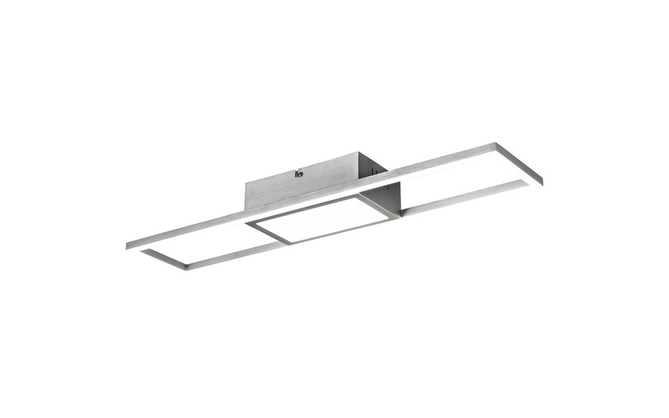 HLW LED LED Plafondlamp - Plafondverlichting - Trion Riyaz - 22W - Aanpasbare Kleur - Afstandsbediening - Dimbaar - Rechthoek - Mat Nikkel - Aluminium