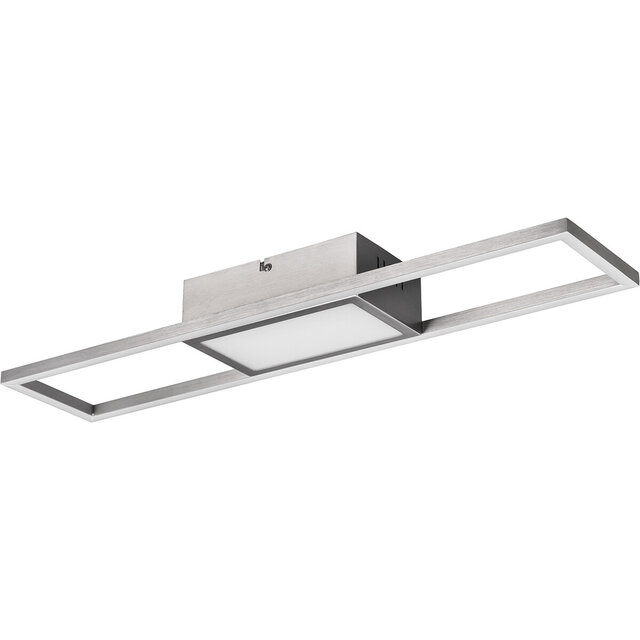 HLW LED LED Ceiling Lamp - Ceiling Lighting - Trion Riyaz - 22W - Adjustable Color - Remote Control - Dimmable - Rectangular - Matte Nickel - Aluminum