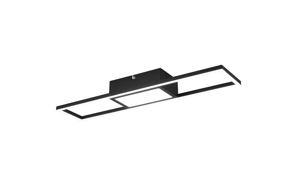HLW LED LED Ceiling Lamp - Ceiling Lighting - Trion Riyaz - 22W - Adjustable Color - Remote Control - Dimmable - Rectangular - Matte Black - Aluminum