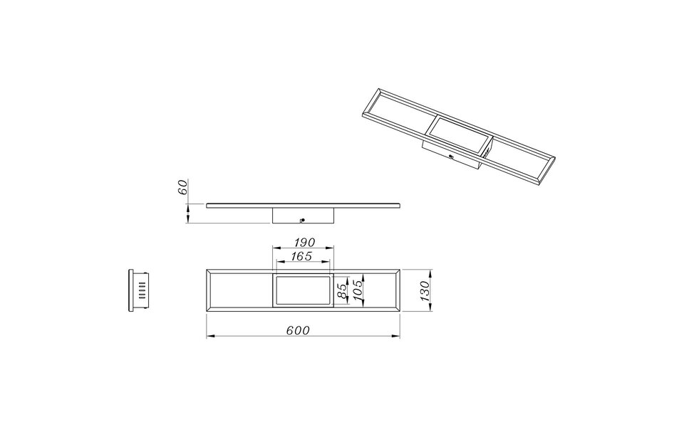 HLW LED LED Ceiling Lamp - Ceiling Lighting - Trion Riyaz - 22W - Adjustable Color - Remote Control - Dimmable - Rectangular - Matte Black - Aluminum
