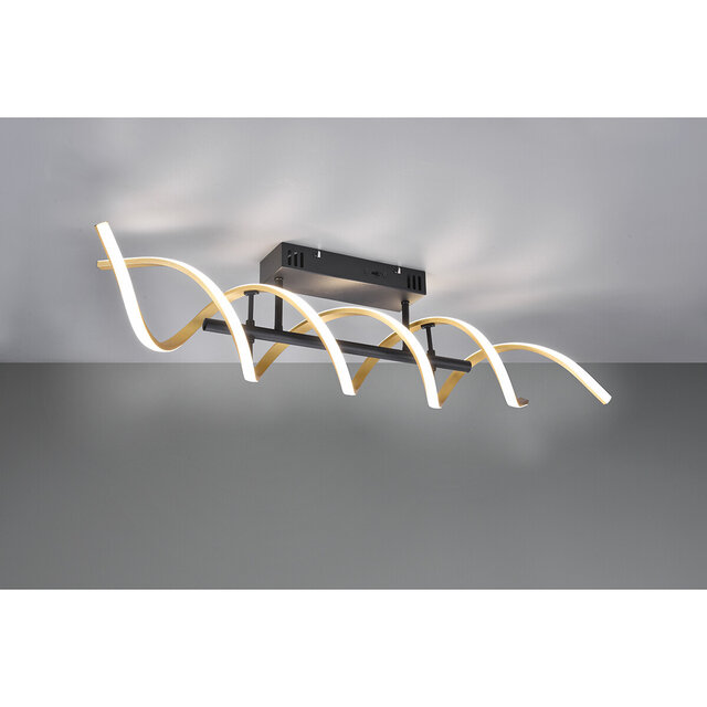 HLW LED LED Ceiling Lamp - Ceiling Lighting - Trion Sarina - 41W - Adjustable Color - Dimmable - Rectangle - Matte Gold - Aluminum