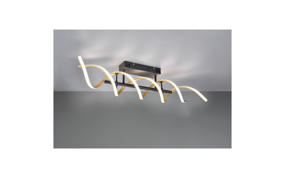 HLW LED LED Ceiling Lamp - Ceiling Lighting - Trion Sarina - 41W - Adjustable Color - Dimmable - Rectangle - Matte Gold - Aluminum