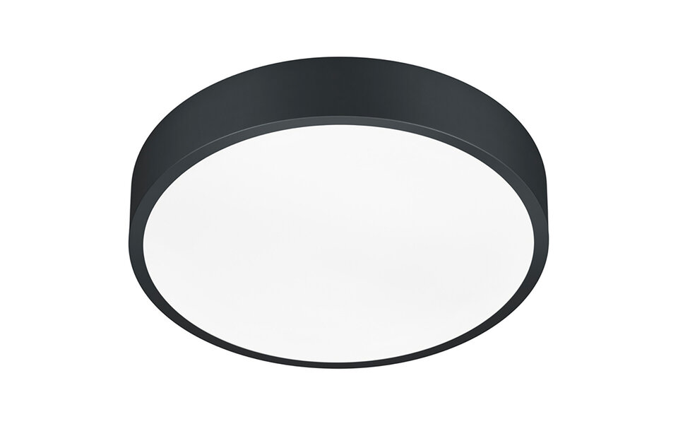 HLW LED LED Ceiling Lamp - Ceiling Lighting - Trion Wilson - 28W - Adjustable Color - Dimmable - Round - Matte Black - Aluminum