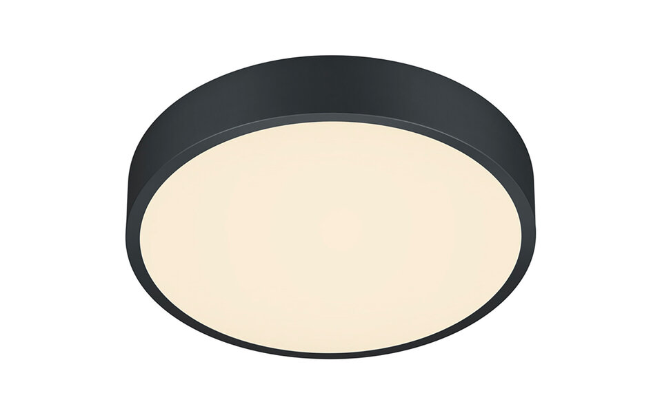HLW LED LED Ceiling Lamp - Ceiling Lighting - Trion Wilson - 28W - Adjustable Color - Dimmable - Round - Matte Black - Aluminum