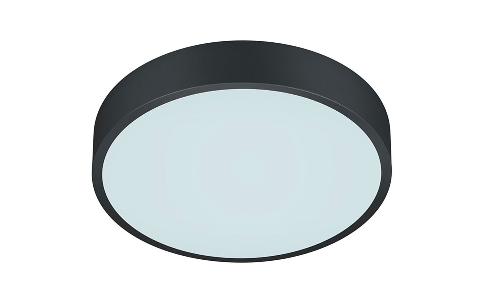 HLW LED LED Ceiling Lamp - Ceiling Lighting - Trion Wilson - 28W - Adjustable Color - Dimmable - Round - Matte Black - Aluminum