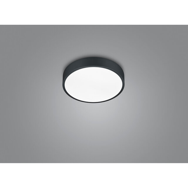 HLW LED LED Plafondlamp - Plafondverlichting - Trion Wilson - 28W - Aanpasbare Kleur - Dimbaar - Rond - Mat Zwart - Aluminium