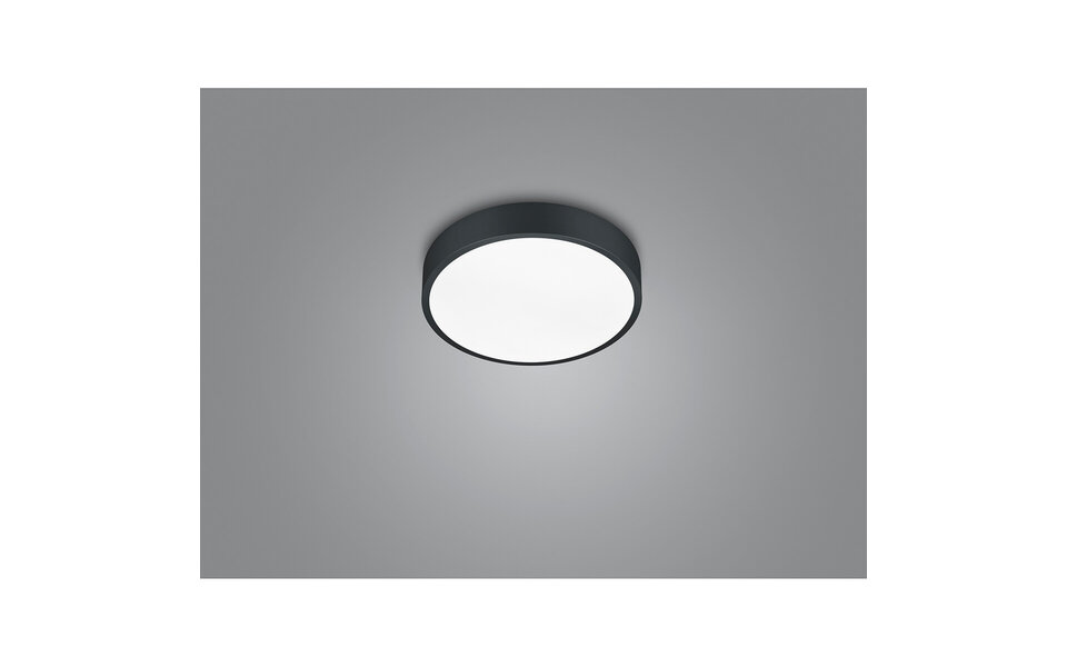HLW LED LED Ceiling Lamp - Ceiling Lighting - Trion Wilson - 28W - Adjustable Color - Dimmable - Round - Matte Black - Aluminum