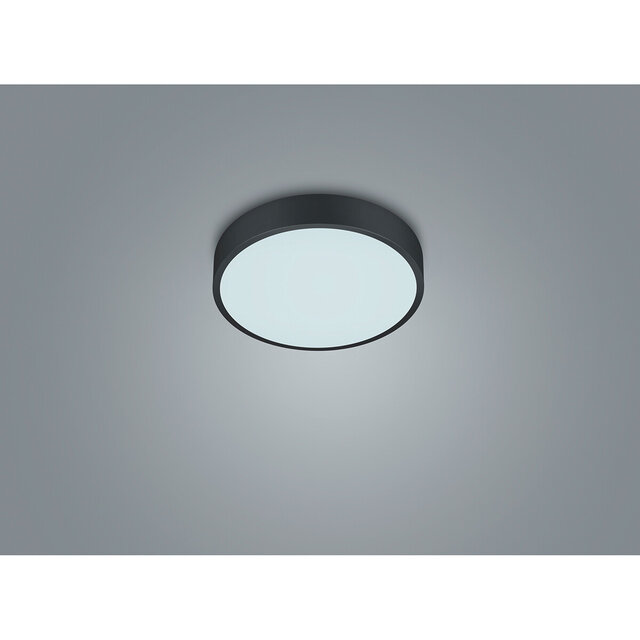 HLW LED LED Ceiling Lamp - Ceiling Lighting - Trion Wilson - 28W - Adjustable Color - Dimmable - Round - Matte Black - Aluminum