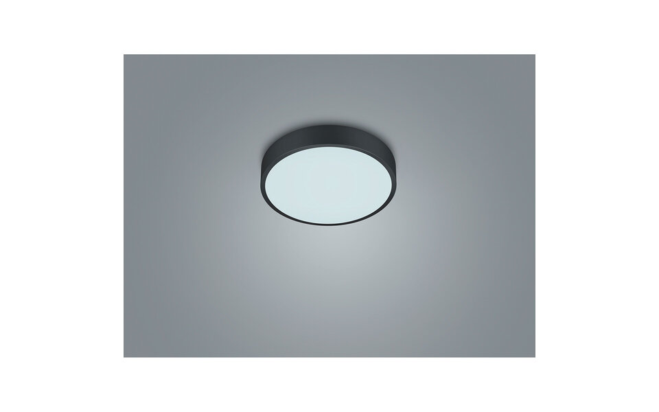 HLW LED LED Plafondlamp - Plafondverlichting - Trion Wilson - 28W - Aanpasbare Kleur - Dimbaar - Rond - Mat Zwart - Aluminium