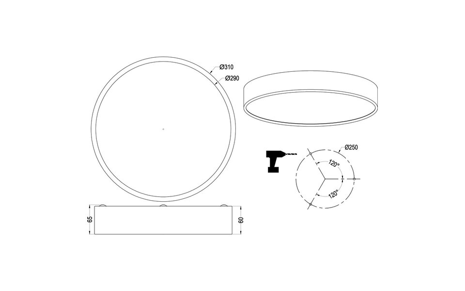 HLW LED LED Ceiling Lamp - Ceiling Lighting - Trion Wilson - 28W - Adjustable Color - Dimmable - Round - Matte Black - Aluminum