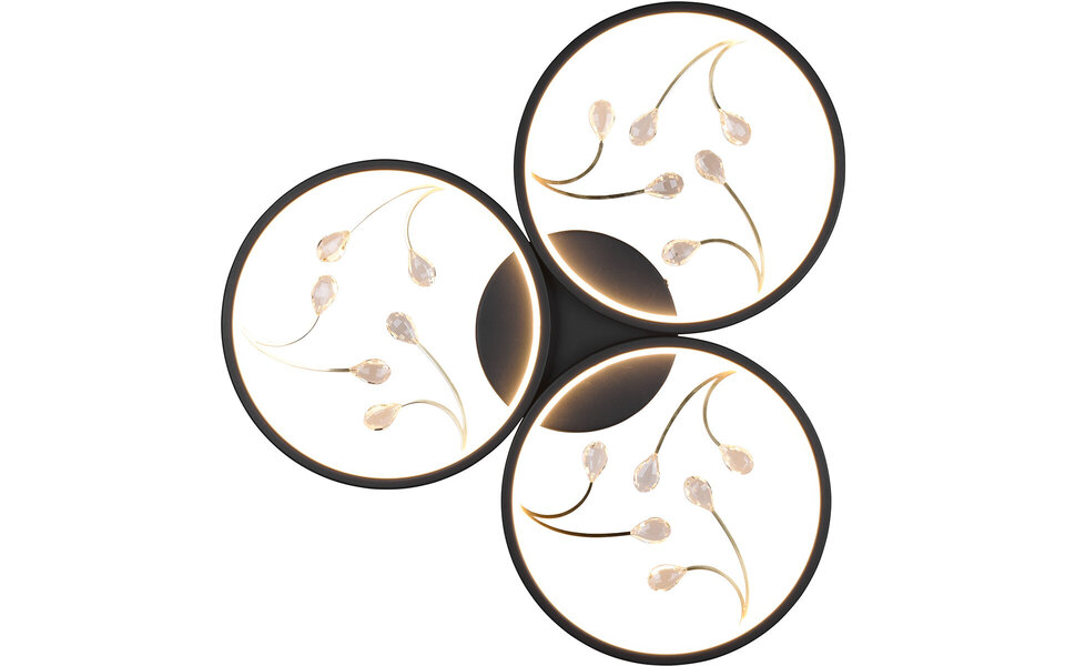 HLW LED LED Plafondlamp - Plafondverlichting - Trion Moovy - 30W - Warm Wit 3000K - Dimbaar - Rond - Mat Zwart - Aluminium