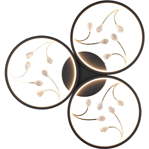 HLW LED LED Plafondlamp - Plafondverlichting - Trion Moovy - 30W - Warm Wit 3000K - Dimbaar - Rond - Mat Zwart - Aluminium HLW LED LED Plafondlamp - Plafondverlichting - Trion Moovy - 30W - Warm Wit 3000K - Dimbaar - Rond - Mat Zwart - Aluminium