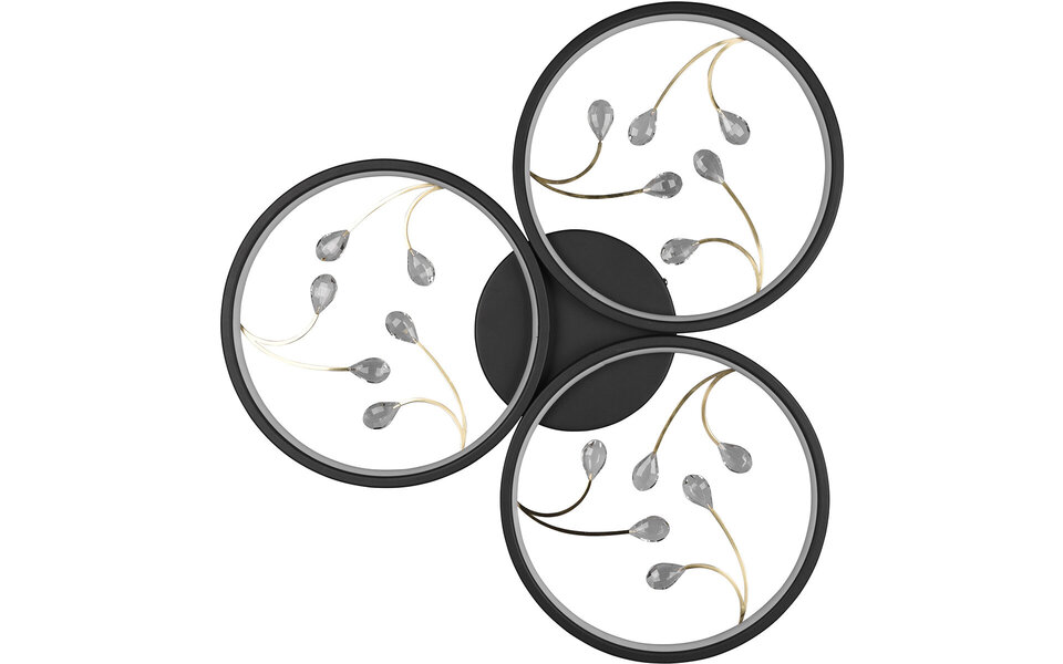 HLW LED LED Plafondlamp - Plafondverlichting - Trion Moovy - 30W - Warm Wit 3000K - Dimbaar - Rond - Mat Zwart - Aluminium