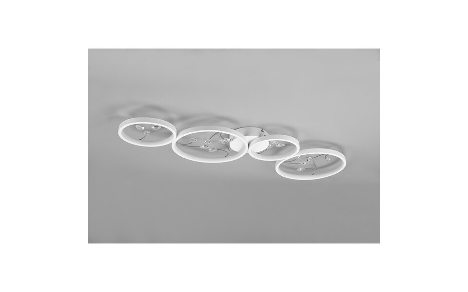 HLW LED LED Ceiling Light - Ceiling Lighting - Trion Moovy - 37W - Natural White 4000K - Dimmable - Rectangular - Matte White - Aluminum